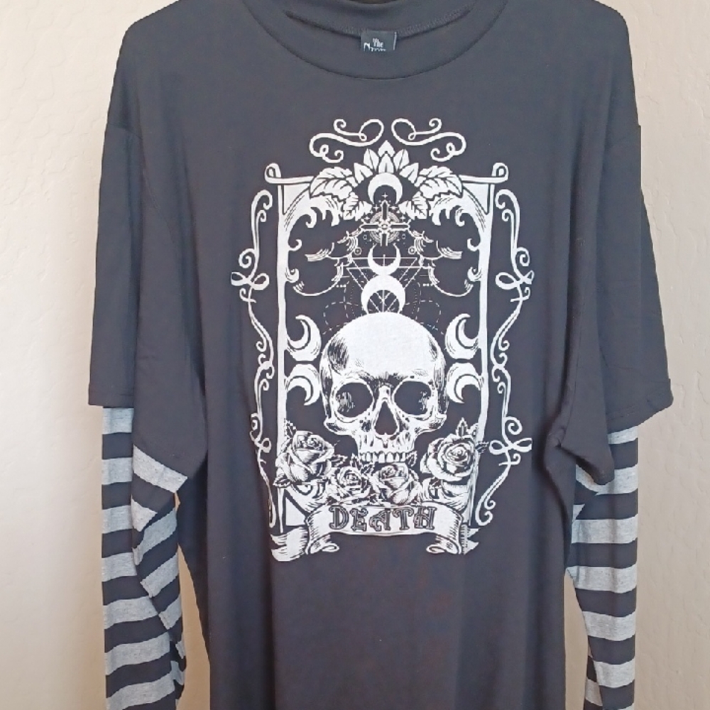 DOLLSKILL GRAVE GIRLS 1X LONG SLEEVE TWOFER GRAPHIC TSHIRT